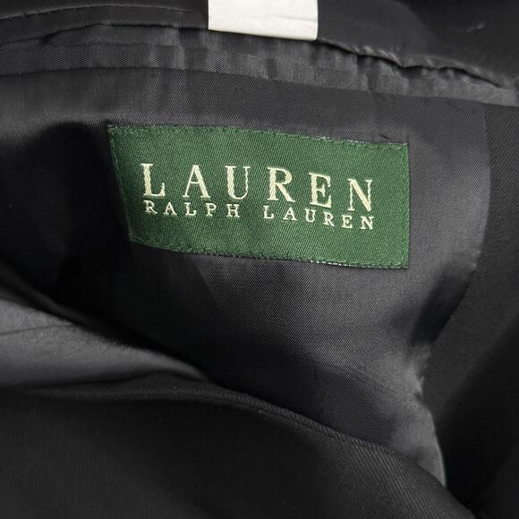 Ralph Lauren Blazer Mens 52L Black Wool Two Button Notch Lapel Jacket Coat - Picture 4 of 7